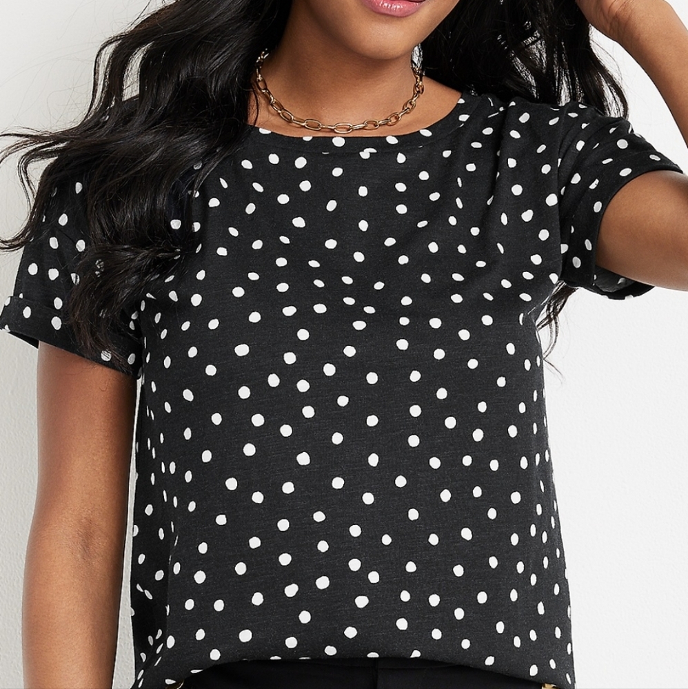 Maurices Polka dot drop shoulder tee